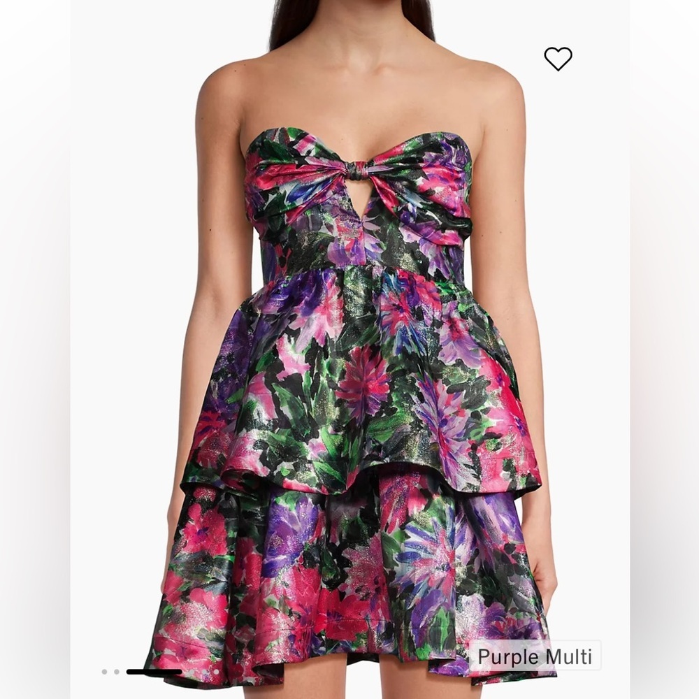 Milly Purple Multi Floral Mini Dress 425$ MSRP
